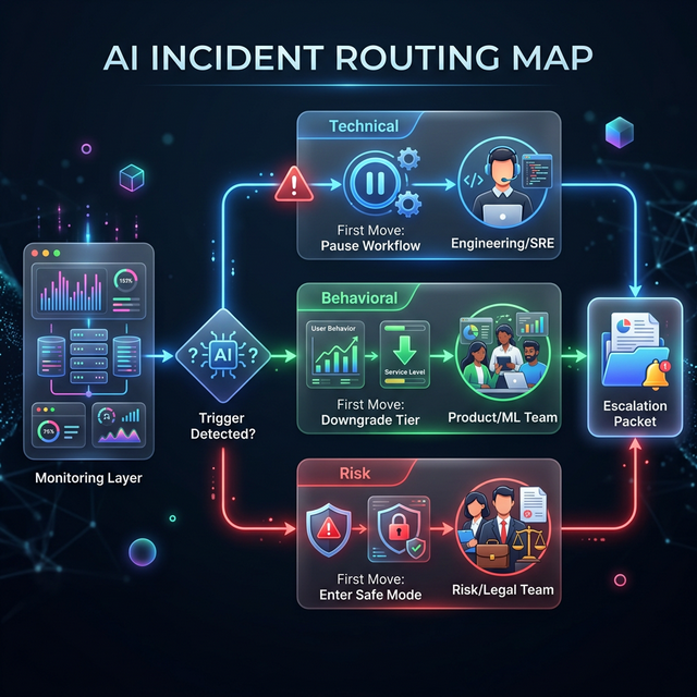 AI Incident Routing Map: Clarifying ownership across Engineering, Product, and Risk teams for specific anomaly types