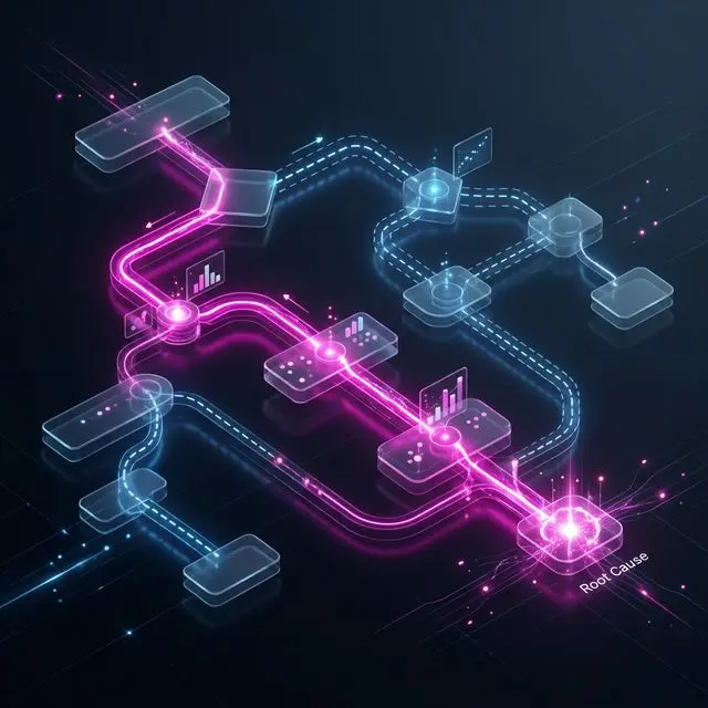 Causal Trace Decision Tree: A forensic diagram showing a decision path with a counterfactual test—proving that if a single data point was different, the decision would have flipped